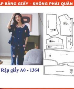 Rập giấy A0 bộ thun cổ sen mã 1364