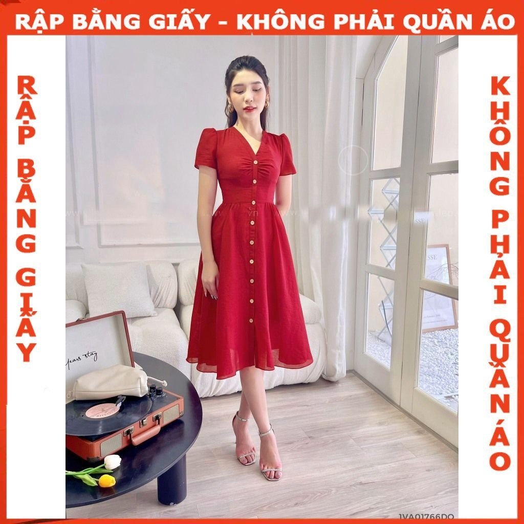 Rập giấy A0 mã 186 - đầm xòe cổ tim