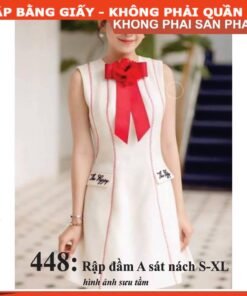 Rập giấy A0 mã 448 - đầm sát nách 7 mảnh