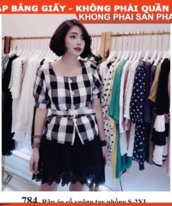 Rập áo cổ vuông tay phồng mã 784