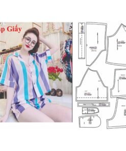 Rập giấy A0 mã 1172 - bộ piyama tay ragland