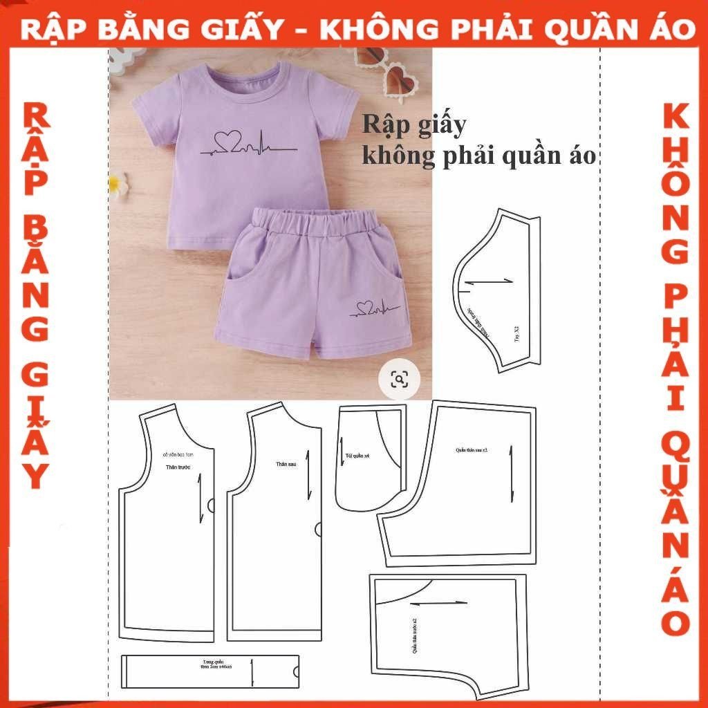 Rập giấy A0 bộ đùi bé gái mã R488