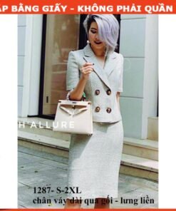 Rập giấy A0 mã 1287 - set vay bút chì áo ve