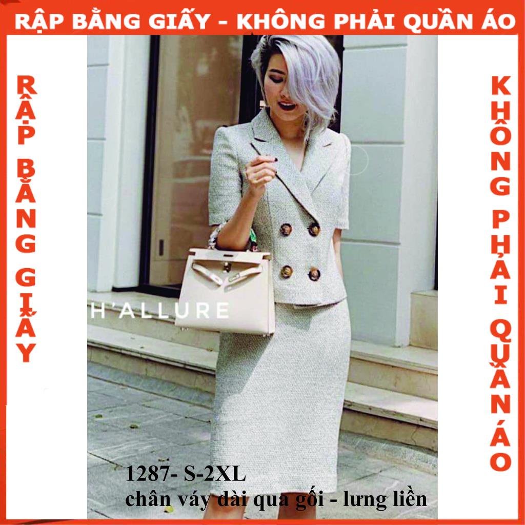 Rập giấy A0 mã 1287 - set vay bút chì áo ve