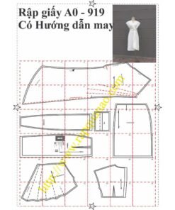 Rập giấy A0 mã 919 - đầm xếp eo