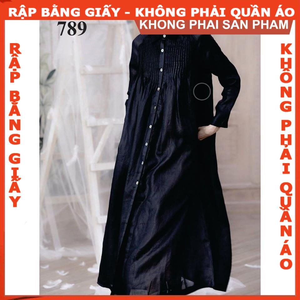 Rập giấy A0 mã 789 - đầm suông tay dài