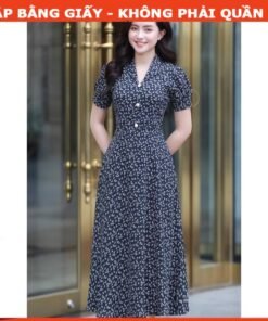 Rập giấy A0 mã 1079 - đầm xòe cổ én