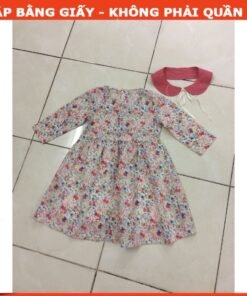 Rập giấy A0 đầm tay dài cổ sen bé gái  mã R184