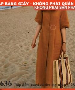 Rập giấy A0 mã 636 - đầm maxi cổ tim