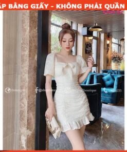 Rập giấy A0 đầm nhún cổ vuông mã 1223