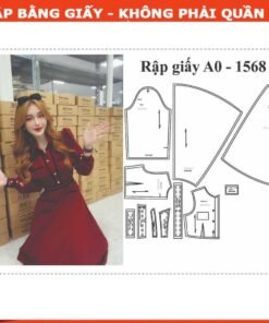 Rập giấy A0 đầm sơ mi mã 1568