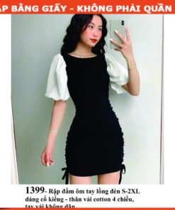 Rập giấy A0  mã 1399- đầm thun ôm tay lồng đèn