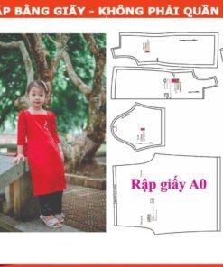 Rập giấy A0 mã AD28 bộ áo dài cho bé (áo + quần)