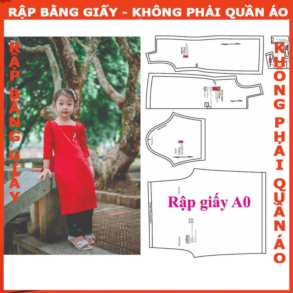 Rập giấy A0 mã AD28 bộ áo dài cho bé (áo + quần)