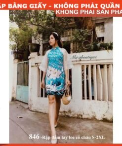 Rập giấy A0 mã 846 - đầm cổ chân tay ragland
