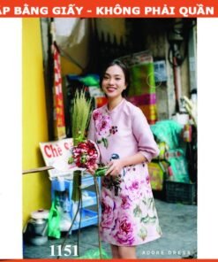 Rập giấy A0 mã 1151 - đầm cổ chân tay lửng