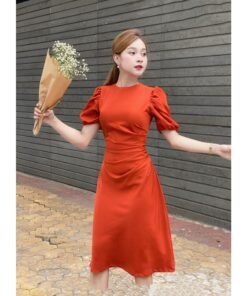 Rập giấy A0 mã 1570 - đầm tay phồng xếp eo