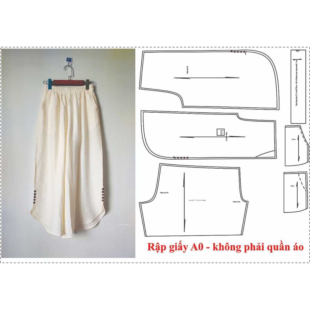 Rập giấy A0 mã 123 - quần ống rộng lai bầu