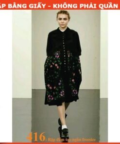 Rập giấy A0 mã 416 - đầm tay ngắn freesize