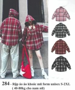Rập giấy A0 mã 284 - áo khoác mũ form unisex