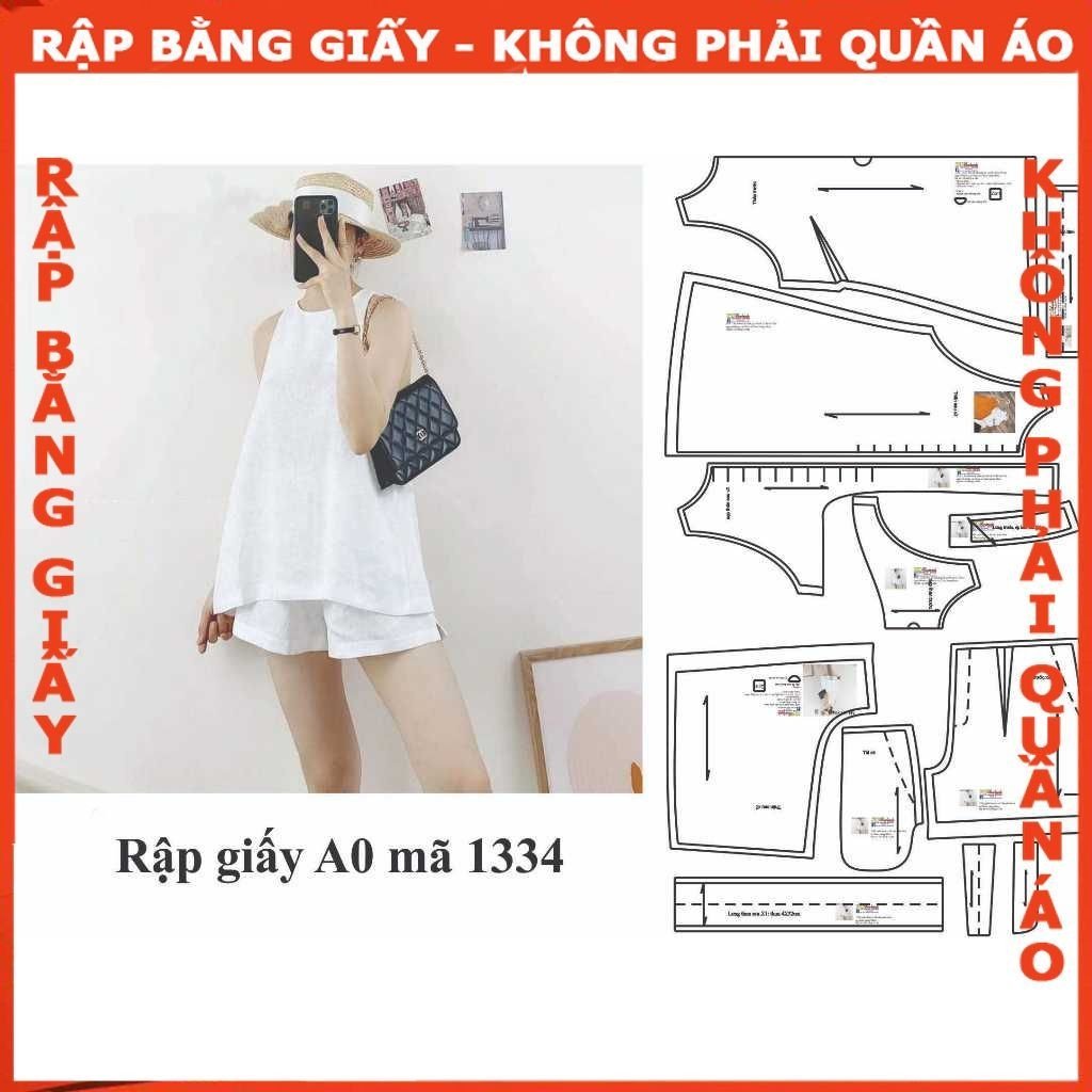Rập mã giấy mã 1334 - bộ áo quần short lưng thun