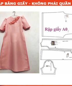 Rập giấy A0 bộ áo dài bé gái mã AD06 (áo+quần)