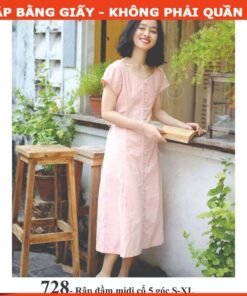 Rập giấy A0 mã 728 - đầm 5 góc