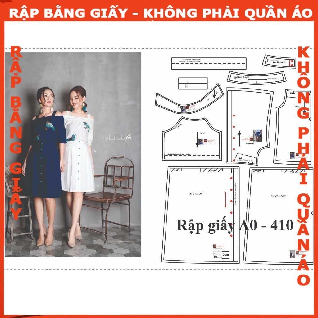 Rập mã 410_ Rập bộ chân váy xếp ly và áo trễ vai