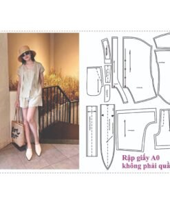 Rập giấy A0 mã 434 - rập set áo cổ nơ