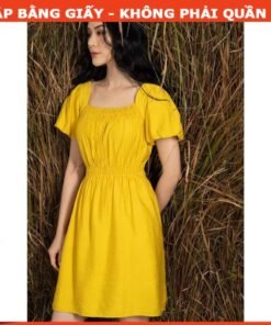 Rập giấy A0  mã 397 - đầm vàng cách điệu