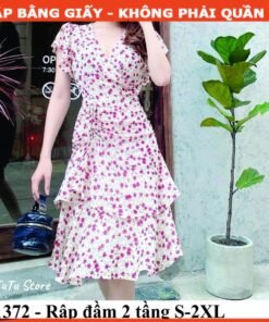 Rập giấy A0 đầm 2 tầng mã 1372