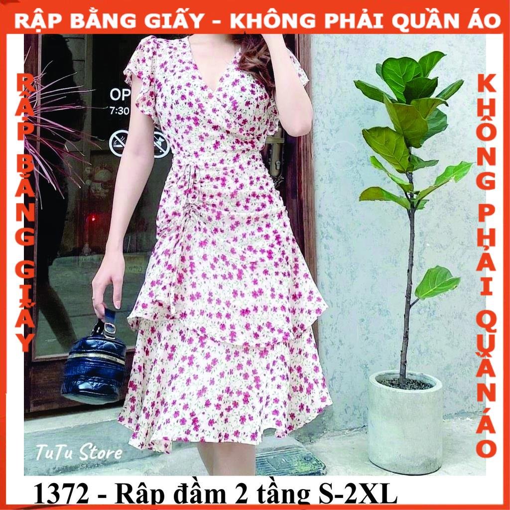 Rập giấy A0 đầm 2 tầng mã 1372