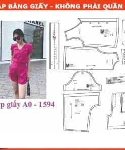 Rập giấy A0 bộ cổ tim  mã 1594