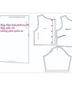 Rập giấy A0 mã 1268 - đầm babydol tay lỡ