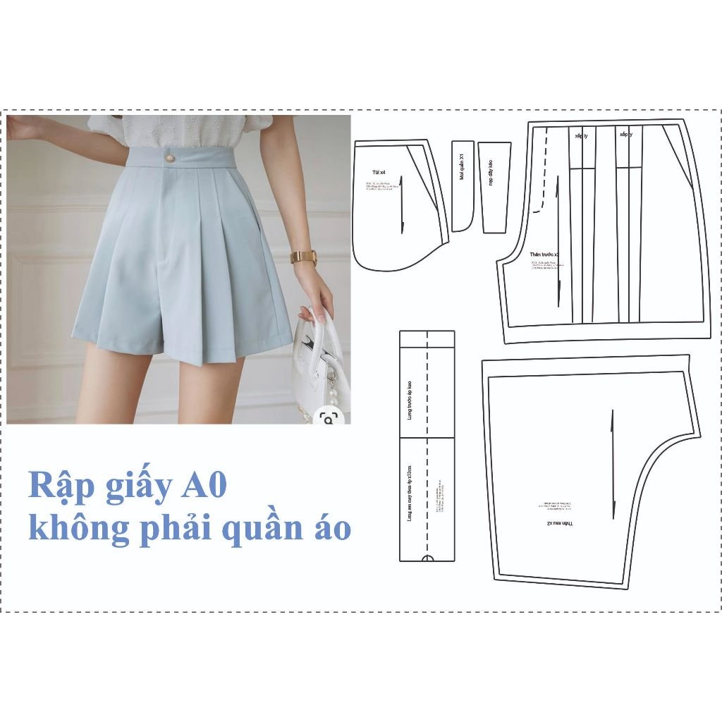 Rập giấy A0 mã R211 - rập may quần short