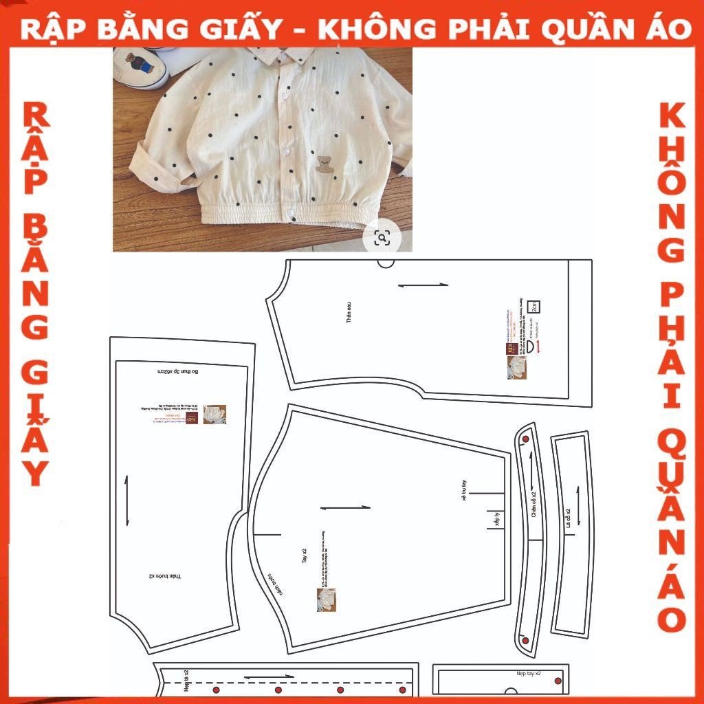 Rập giấy A0 mã  R178 - Rập áo bé