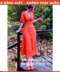 Rập giấy A0 mã 158 - đầm cổ sen