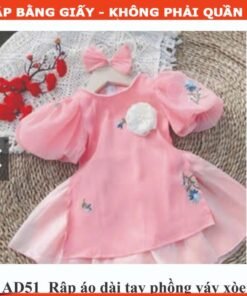 Rập giấy A0 mã Ad51 - set váy áo dài bé
