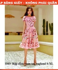 Rập giấy A0 mã 1103 - đầm xòe tay ragland