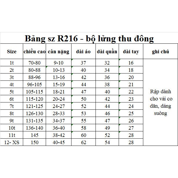 Rập giấy A0 mã R216 - bộ thun lửng - Ảnh 4