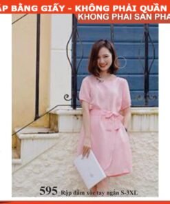 Rập giấy A0 mã 595  - đầm tay phồng