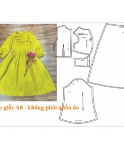 Rập giấy A0 mã 1713 - đầm tay dài