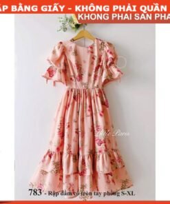 Rập giấy A0 mã 783 - đầm tay phồng mã 783