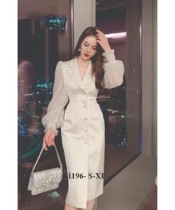 Rập giấy A0 mã 1196 - đầm bút chì cổ ve