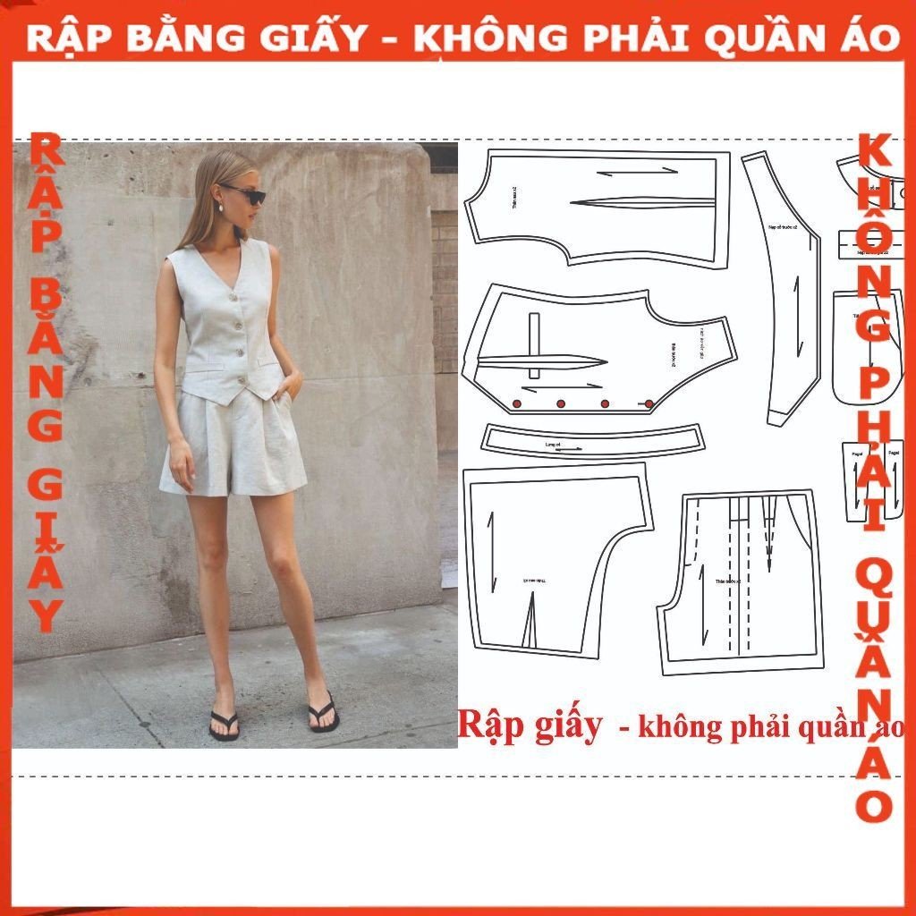 Rập giấy mã 199 - rập bộ short ghi lê
