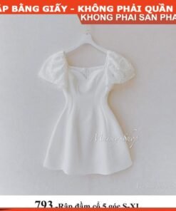 Rập giấy A0 mã 793 - đầm cổ 5 góc