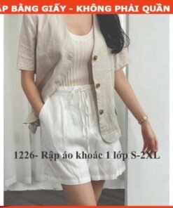 Rập giấy A0 mã 1226 - rập áo khoác 1 lớp tay ngắn