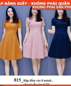 Rập giấy A0 đầm 8 mảnh mã 815