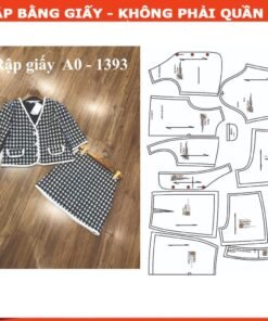 Rập giấy A0  set váy A và áo cổ tim 1393