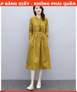 Rập giấy A0 đầm vàng cổ chân mã 1125